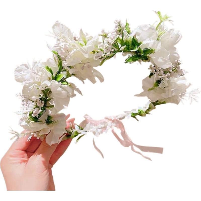 Wedding Arch Flower - Fairy White Flower Crown Headband, Colorful