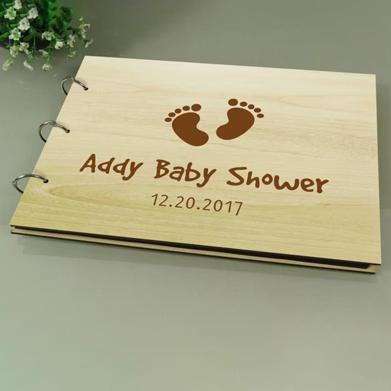 Personalized Guest Book - Customized Baby Baptism Guestbook,Rustic Memory Baptism