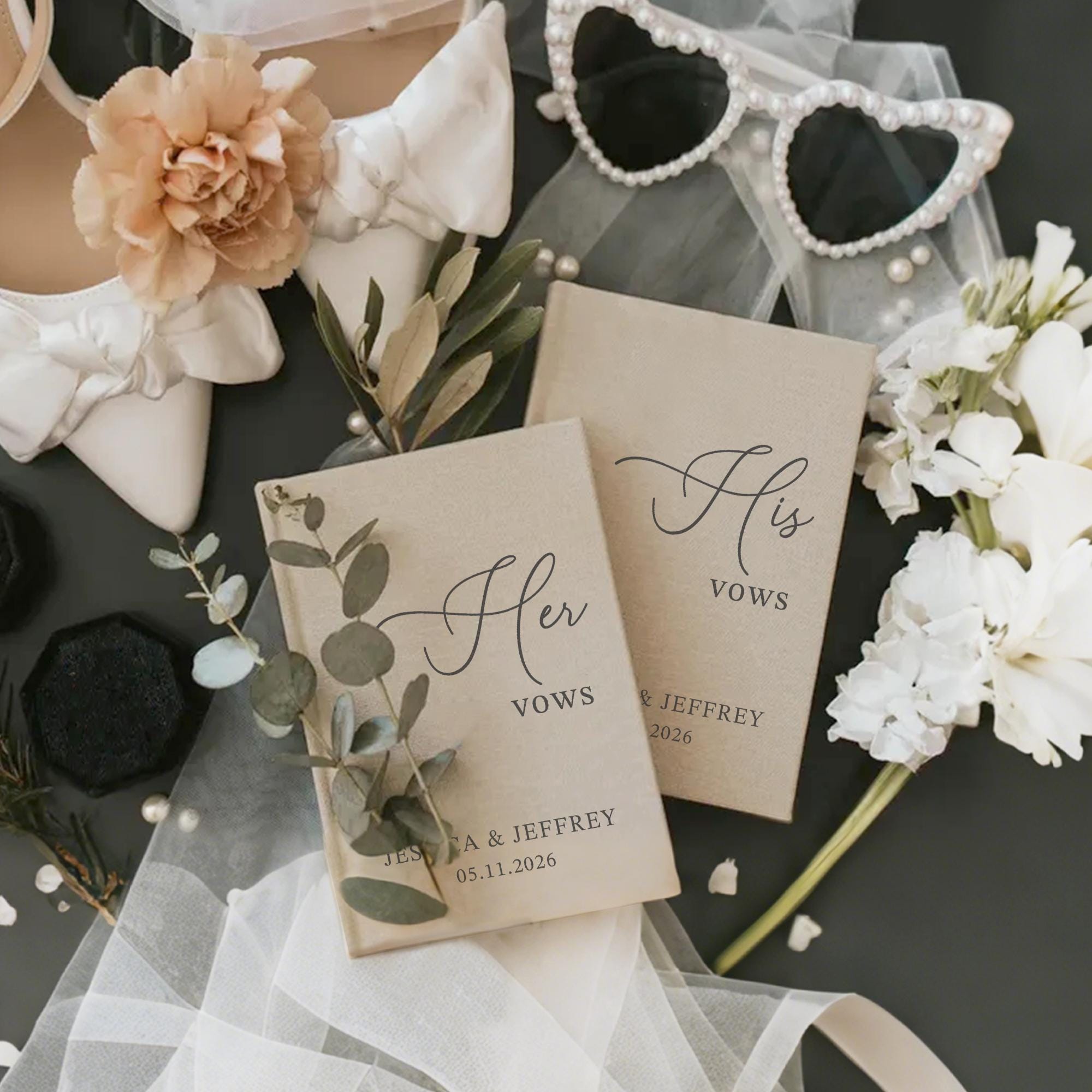 Custom Linen Wedding Vow Books - Personalized Guest Book review and price