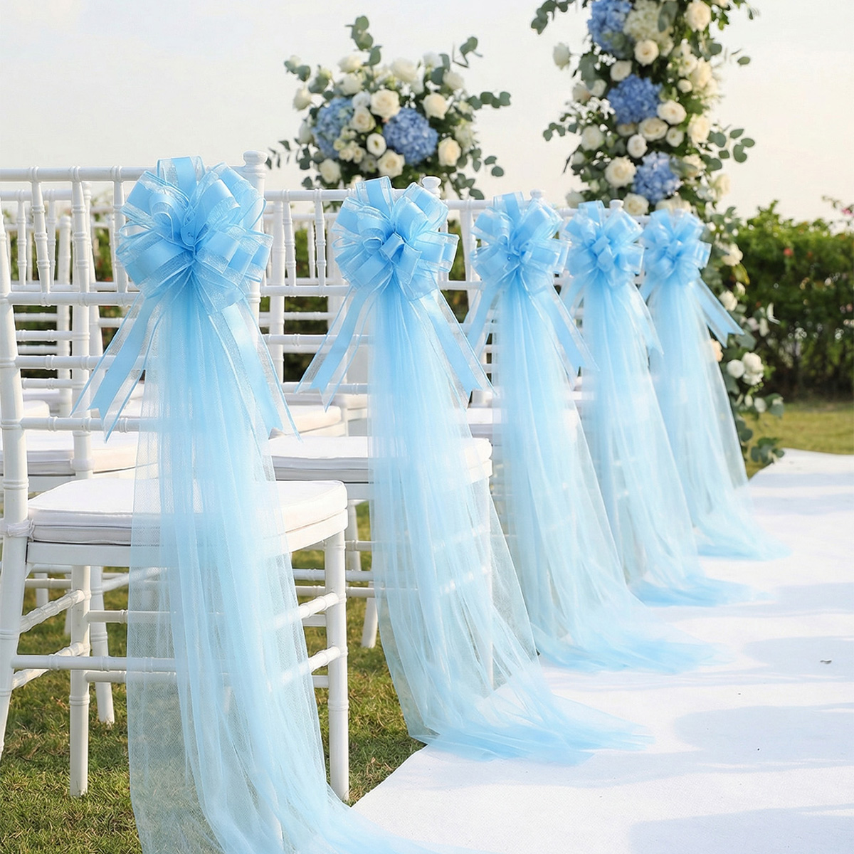 5Pcs Tulle Chair Sashes Bows W - Chair Sash Organza review and price