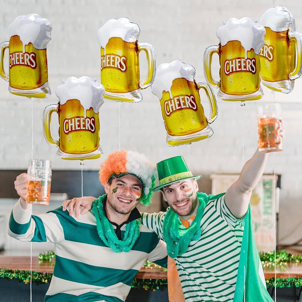 6pcs Cheers Beer Mug Balloons  - Wedding Alcohol Supply review and price