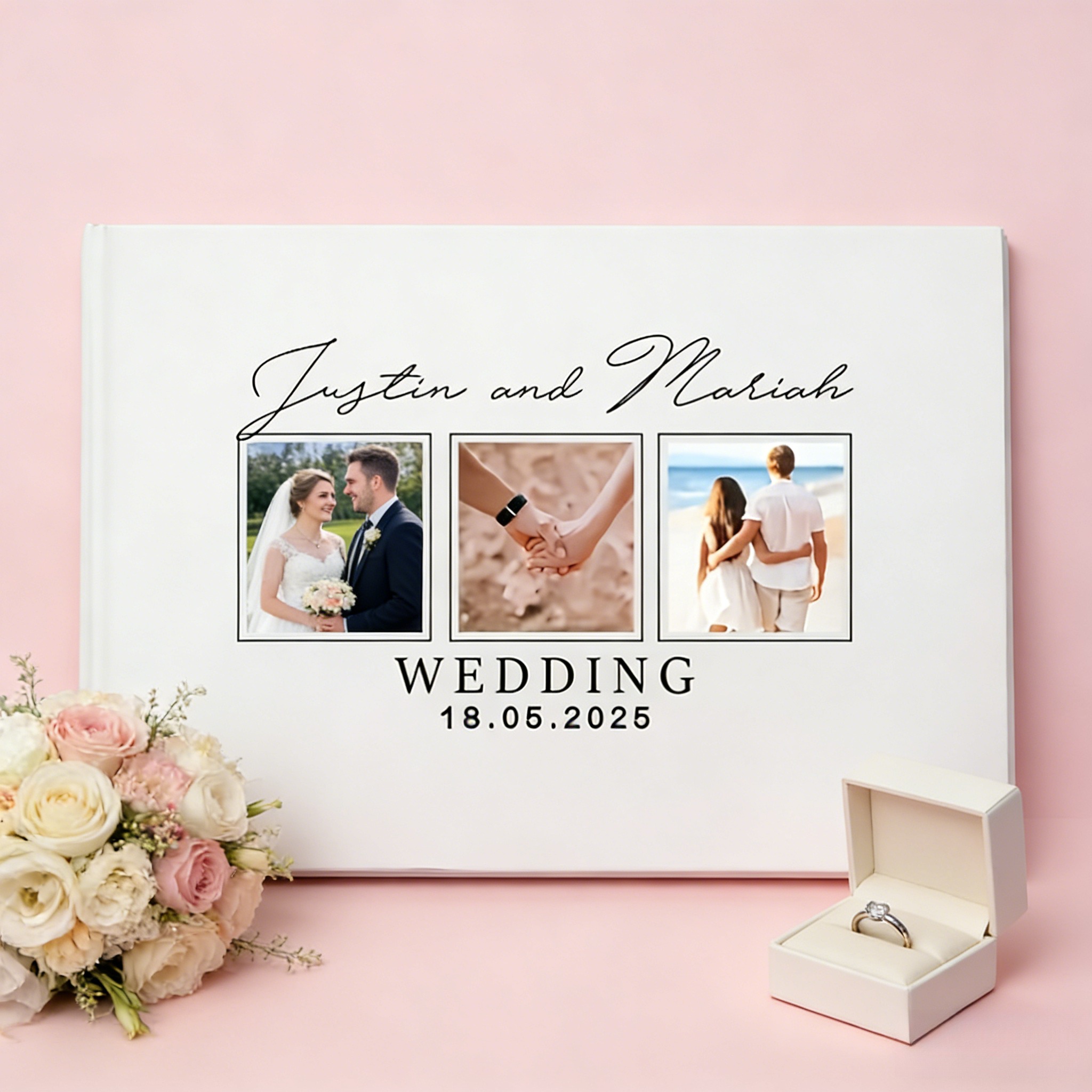 A Custom Wedding Guest Book -  - Personalized Guest Book review and price