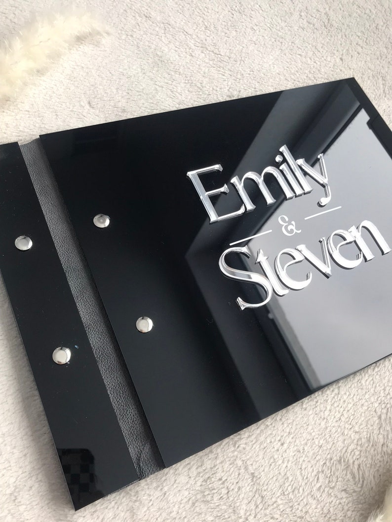 Black Acrylic Wedding Guestboo - Personalized Guest Book review and price