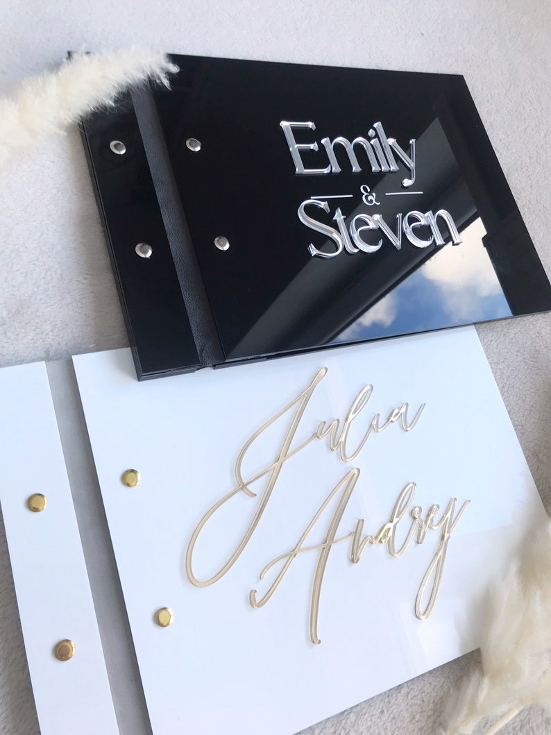 Black Acrylic Wedding Guestboo - Personalized Guest Book review and price