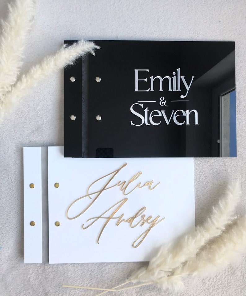 Black Acrylic Wedding Guestboo - Personalized Guest Book review and price
