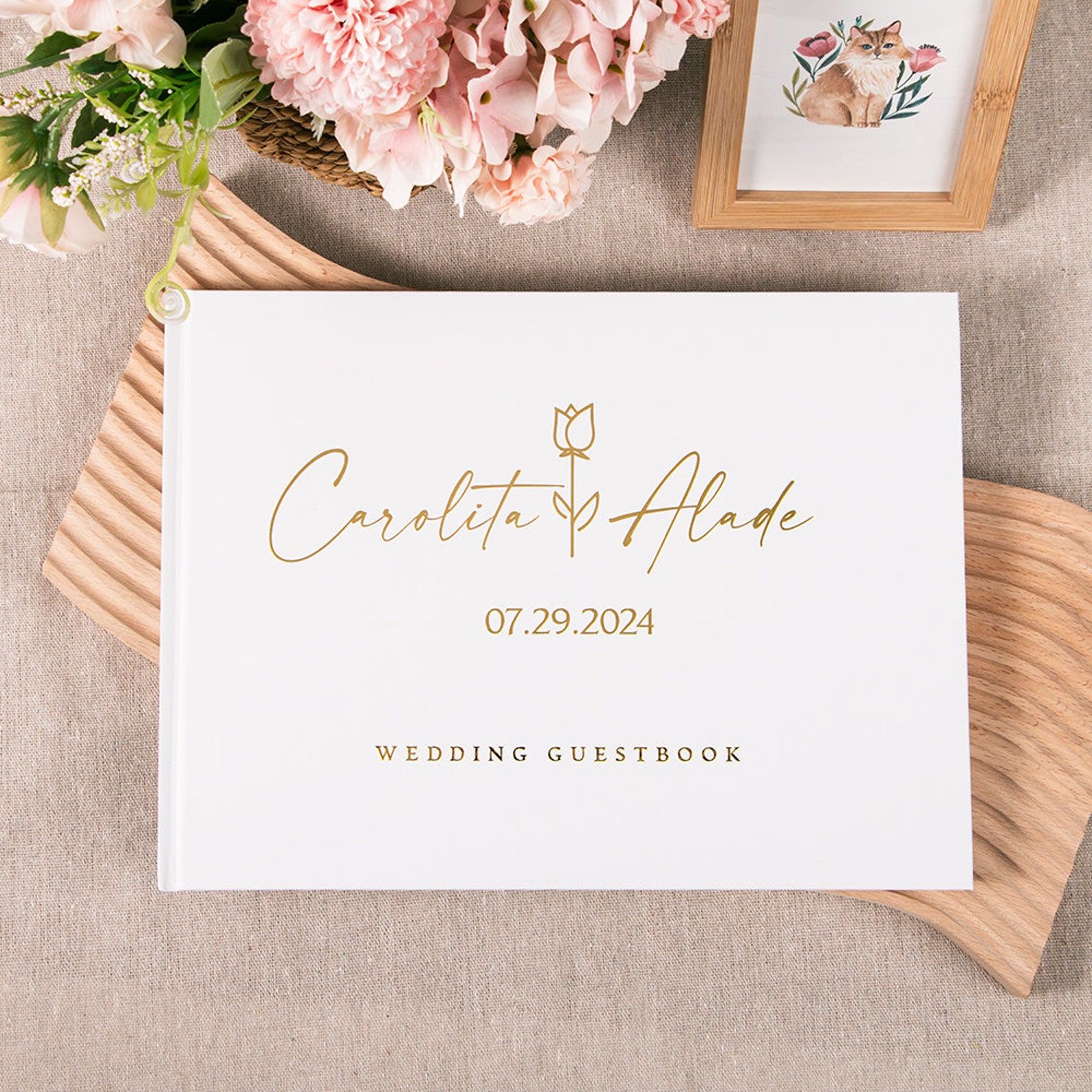 Custom Wedding Guestbook Perso - Personalized Guest Book review and price